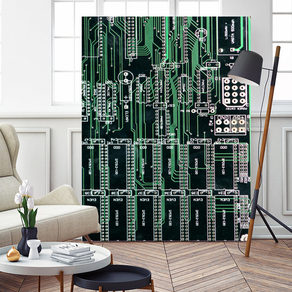 Printed circuit board circuits by Wiguna Asmorohadi on GIANT ART - green vector illustration