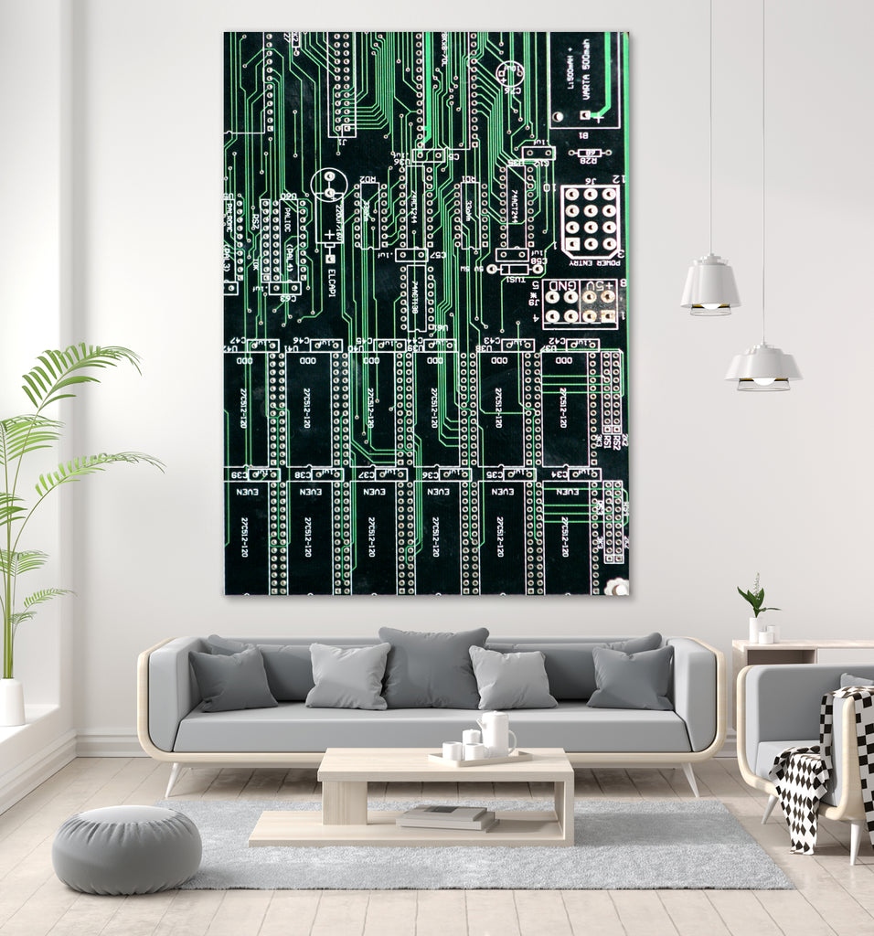 Printed circuit board circuits by Wiguna Asmorohadi on GIANT ART - green vector illustration