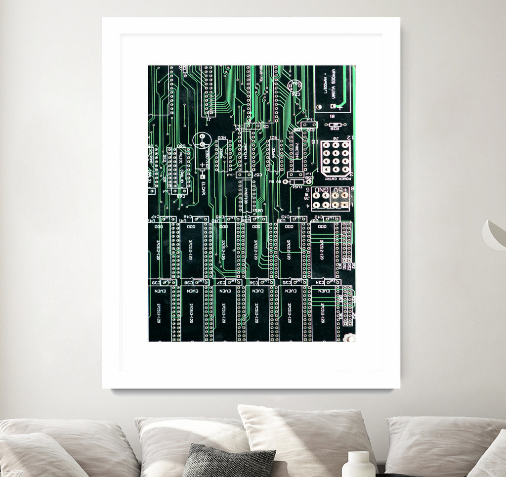 Printed circuit board circuits by Wiguna Asmorohadi on GIANT ART - green vector illustration