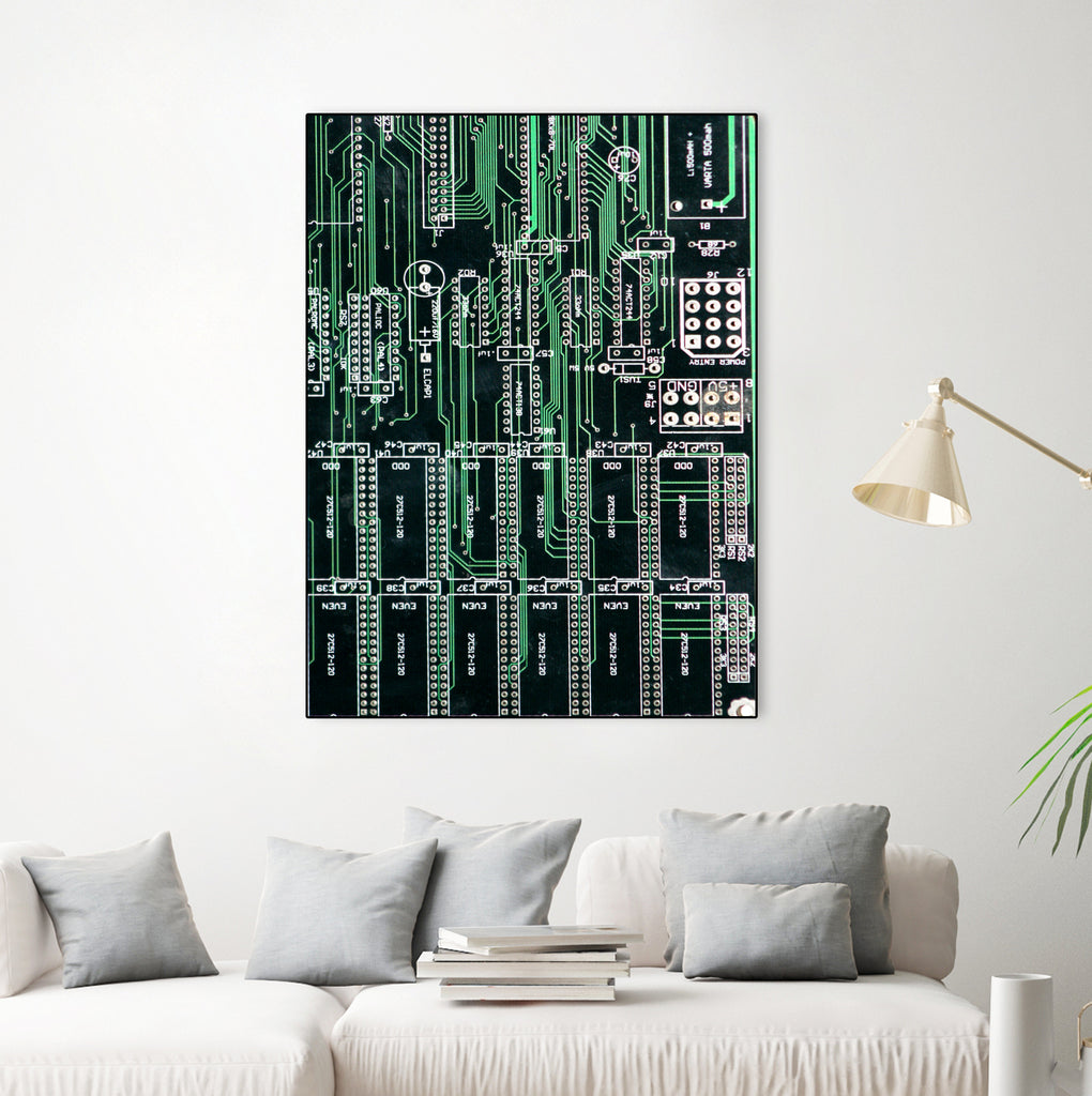 Printed circuit board circuits by Wiguna Asmorohadi on GIANT ART - green vector illustration