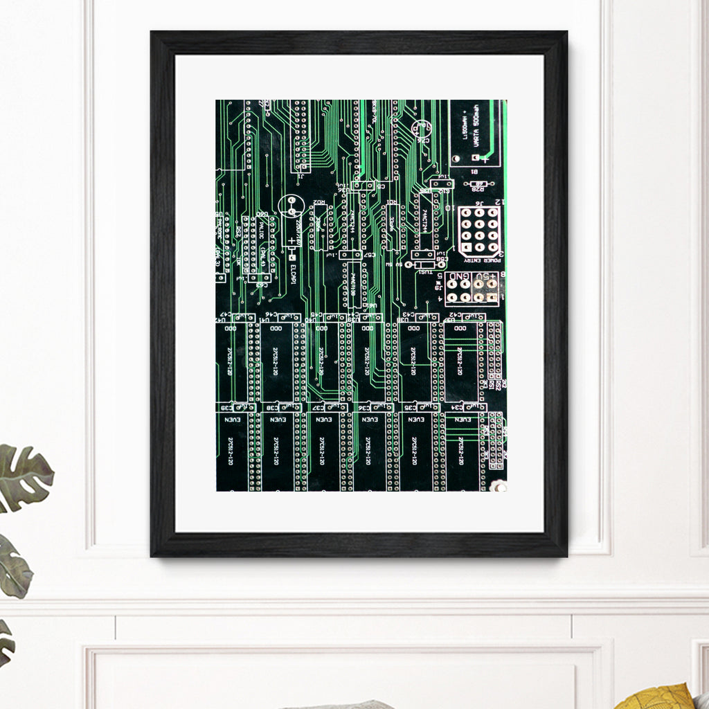 Printed circuit board circuits by Wiguna Asmorohadi on GIANT ART - green vector illustration