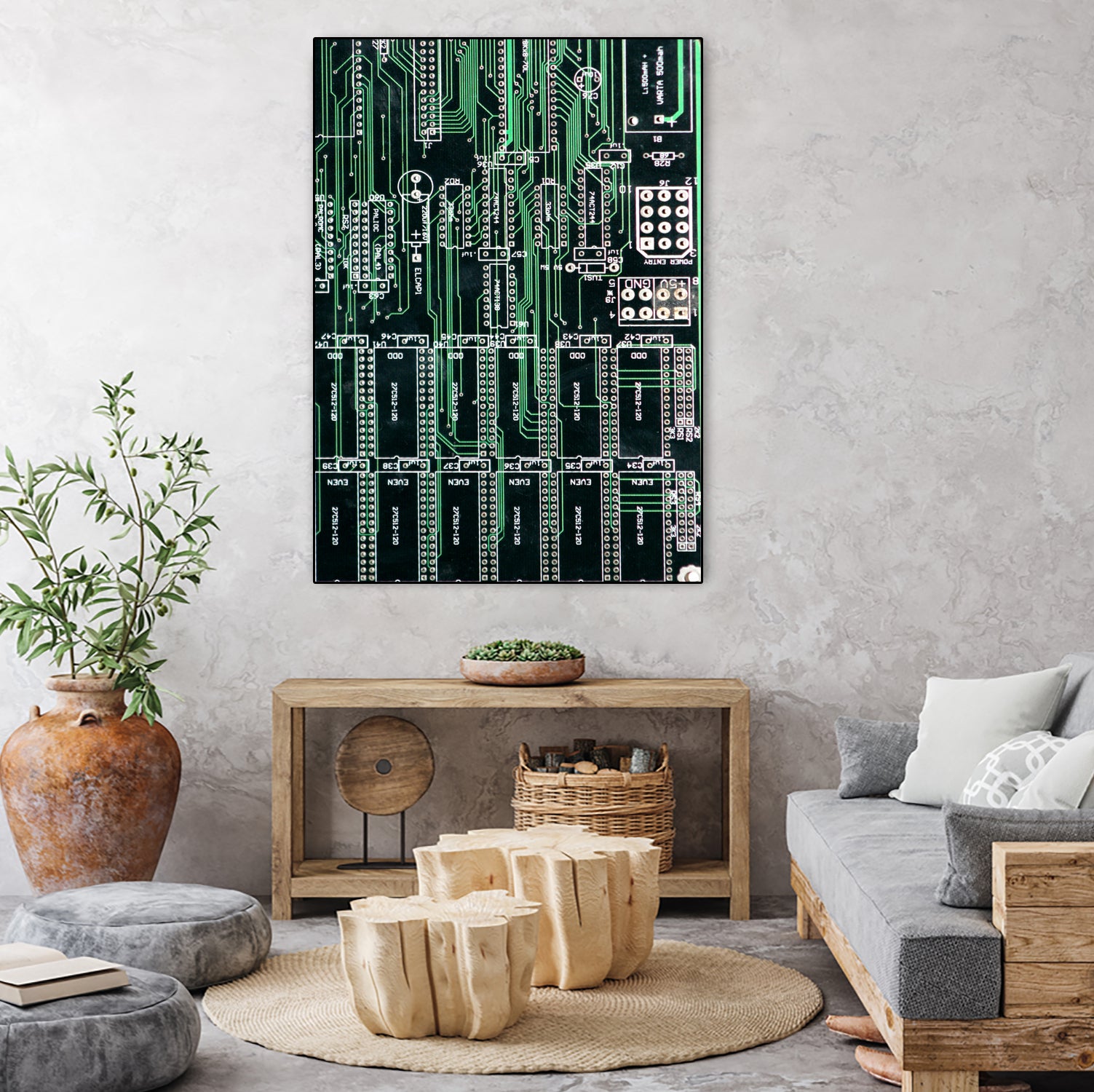 Printed circuit board circuits by Wiguna Asmorohadi on GIANT ART - green vector illustration