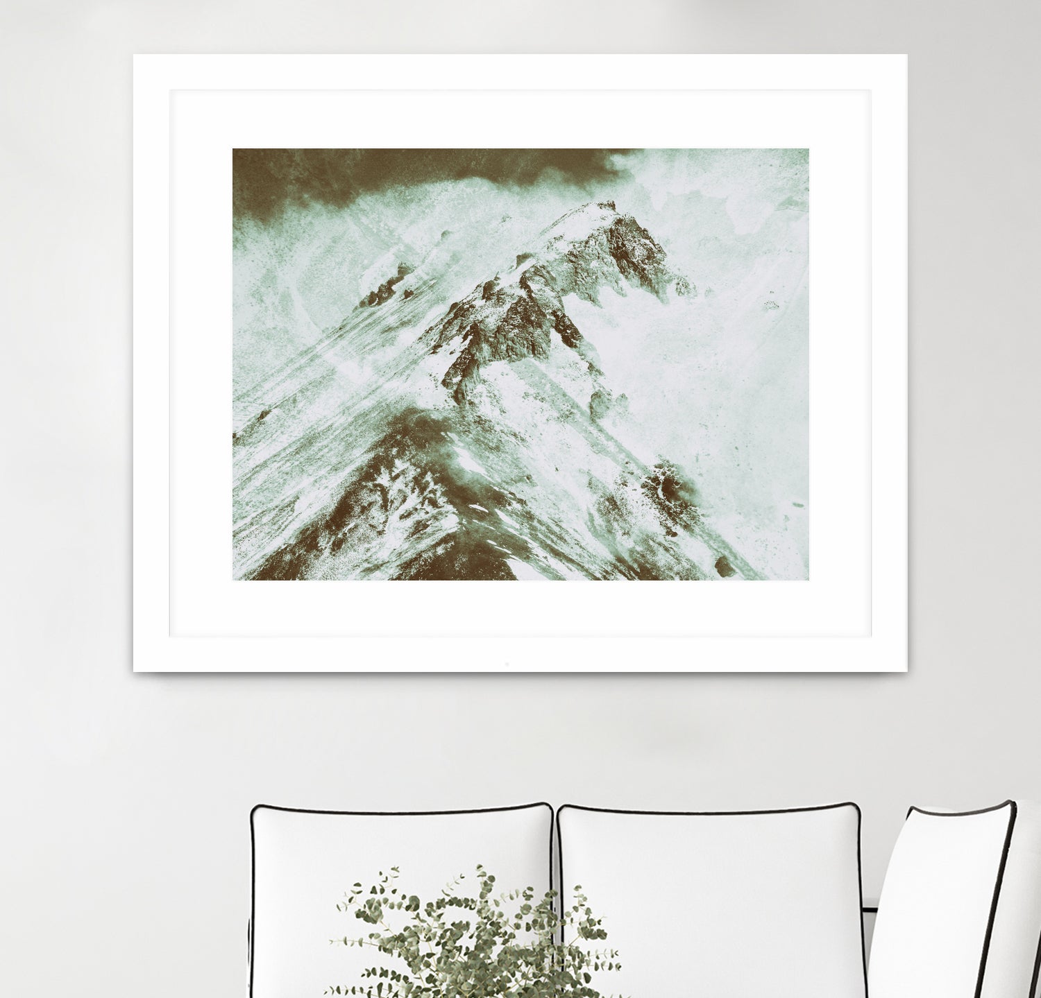 Peak of Mt Shasta by Arlene Carley on GIANT ART - green photo manipulation