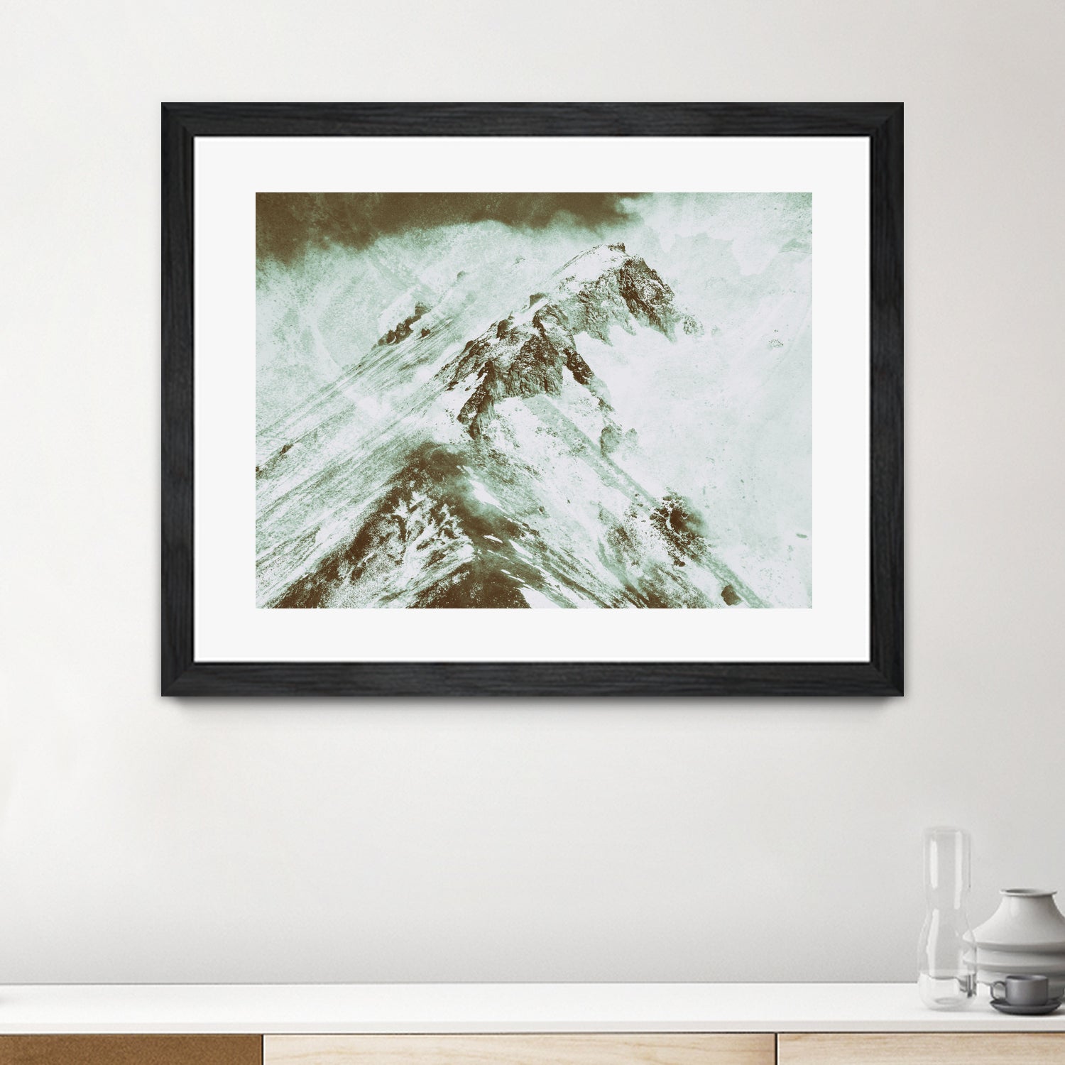 Peak of Mt Shasta by Arlene Carley on GIANT ART - green photo manipulation