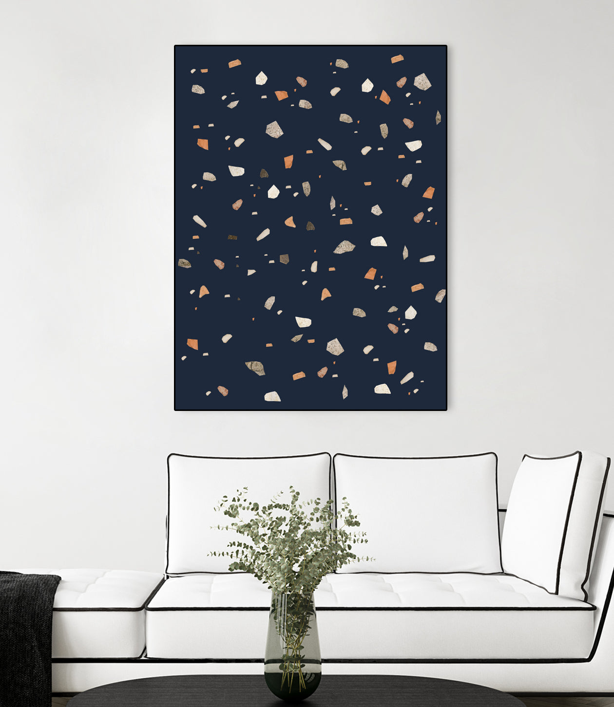 Midnight Navy Terrazzo #1 #decor #art by Anita & Bella Jantz on GIANT ART - blue digital drawing