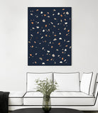 Midnight Navy Terrazzo #1 #decor #art by Anita & Bella Jantz on GIANT ART - blue digital drawing