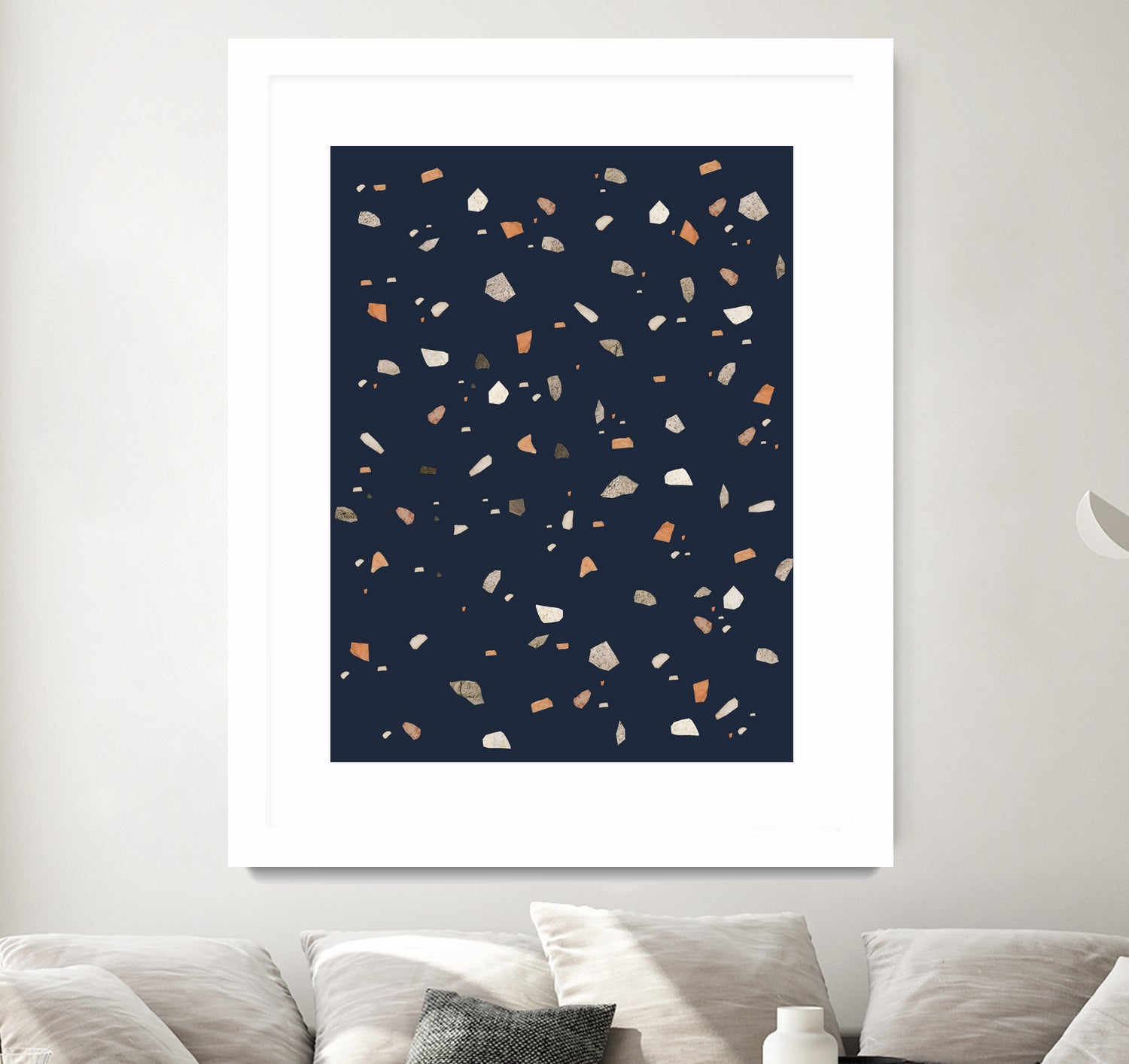 Midnight Navy Terrazzo #1 #decor #art by Anita & Bella Jantz on GIANT ART - blue digital drawing