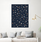 Midnight Navy Terrazzo #1 #decor #art by Anita & Bella Jantz on GIANT ART - blue digital drawing