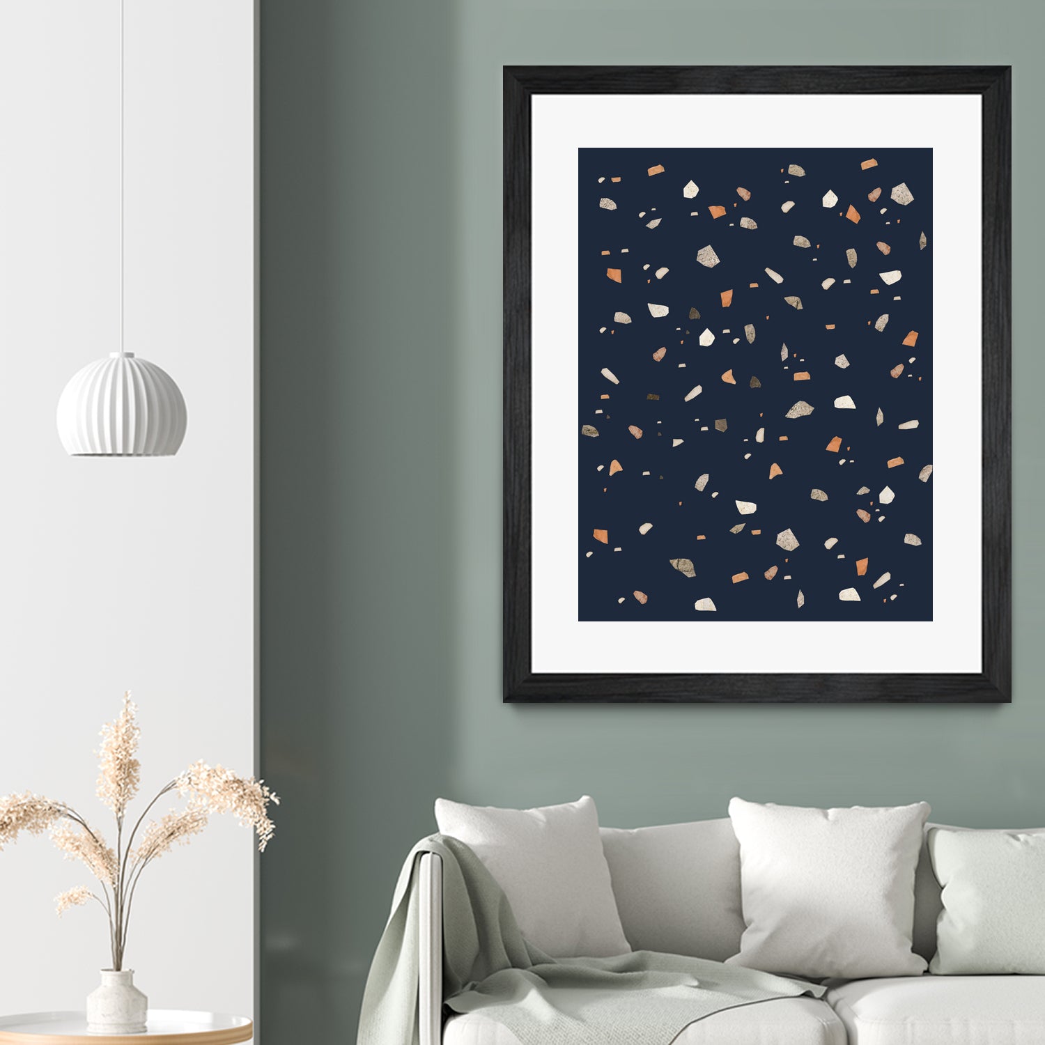 Midnight Navy Terrazzo #1 #decor #art by Anita & Bella Jantz on GIANT ART - blue digital drawing