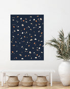 Midnight Navy Terrazzo #1 #decor #art by Anita & Bella Jantz on GIANT ART - blue digital drawing