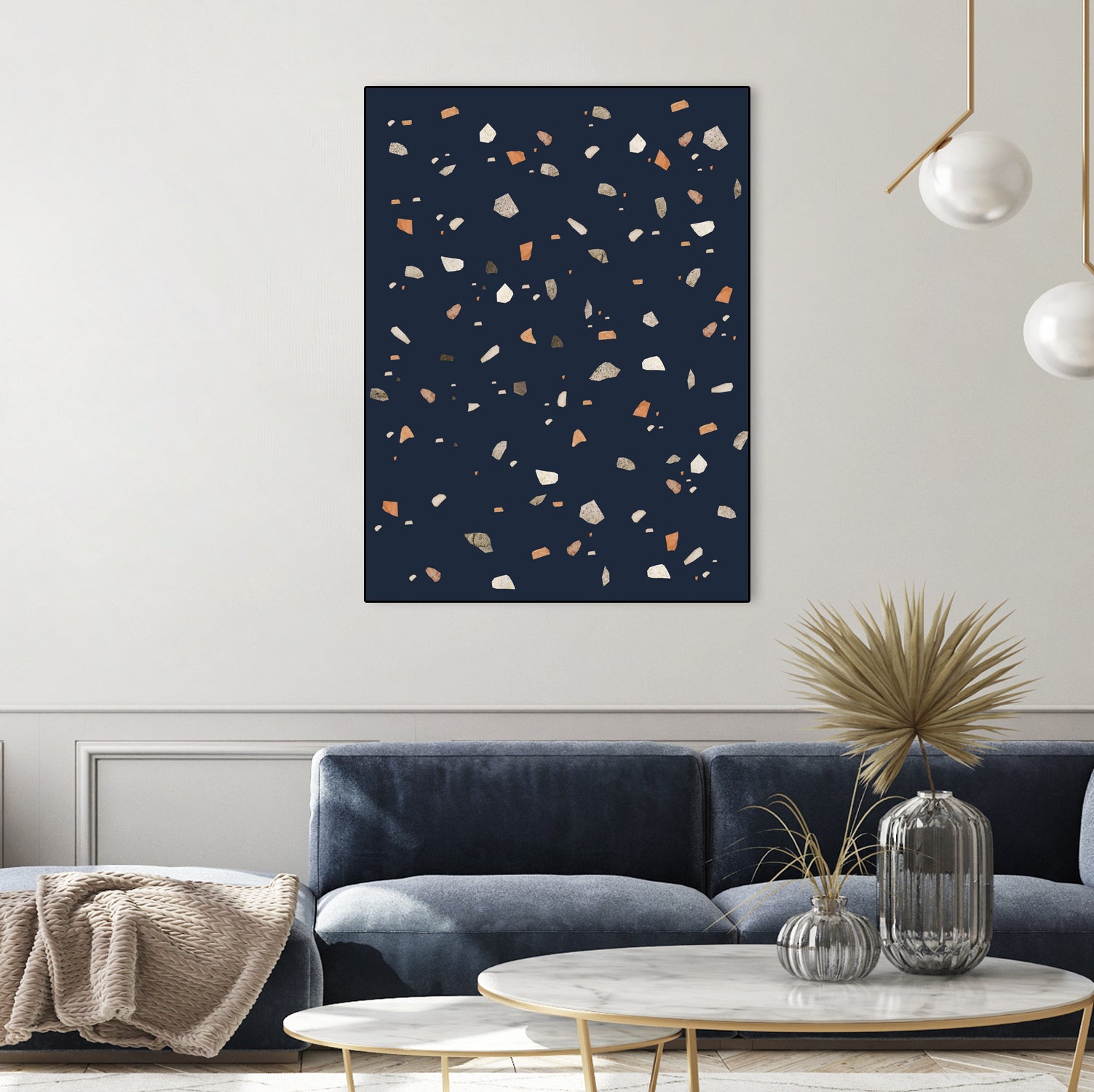 Midnight Navy Terrazzo #1 #decor #art by Anita & Bella Jantz on GIANT ART - blue digital drawing