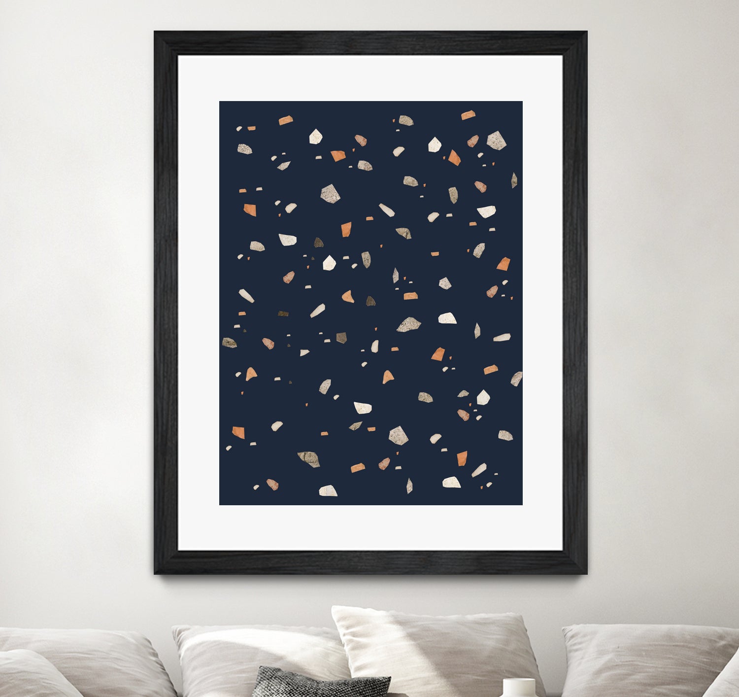 Midnight Navy Terrazzo #1 #decor #art by Anita & Bella Jantz on GIANT ART - blue digital drawing