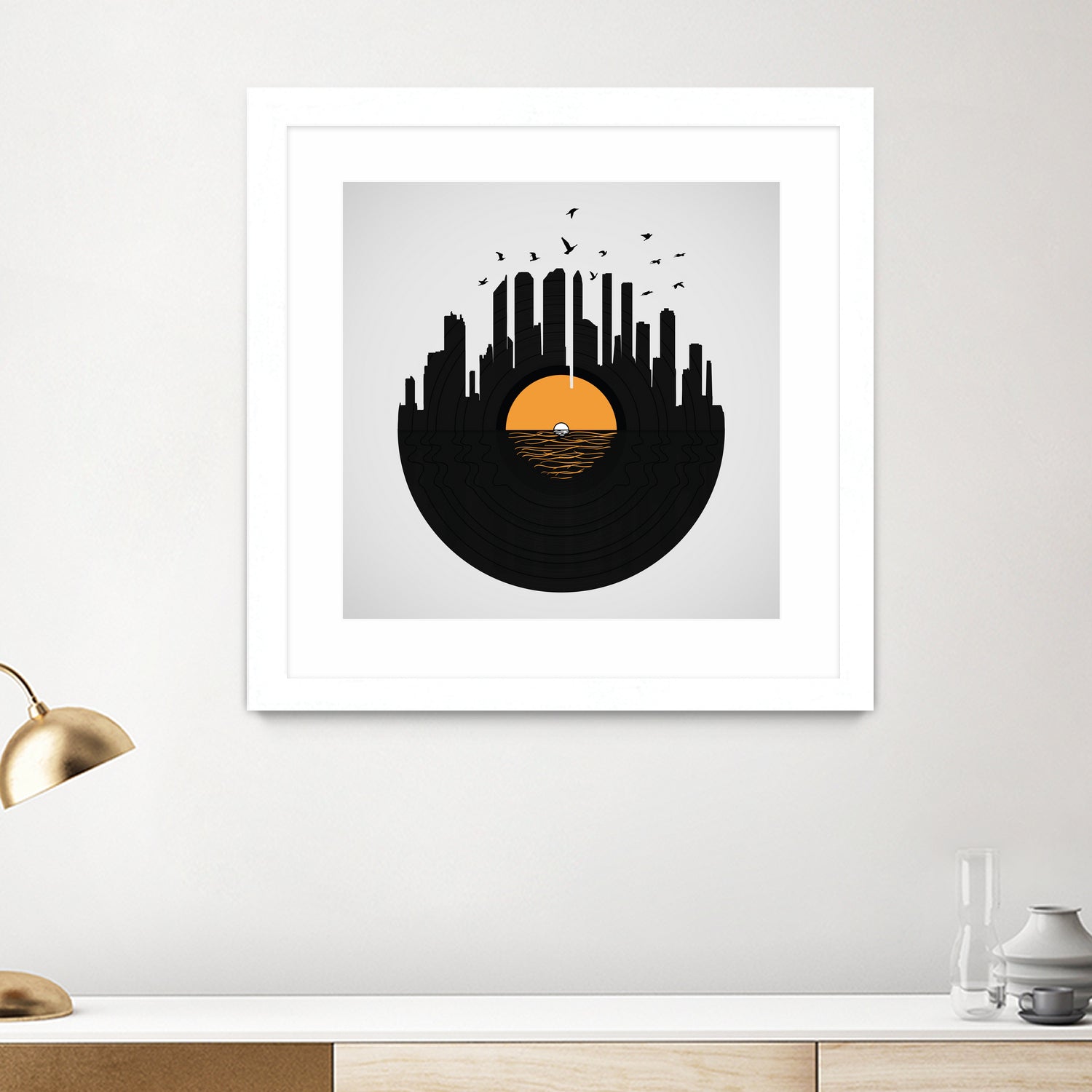 Vinyl City by Yuri Chagas Lobo on GIANT ART - black vector illustration