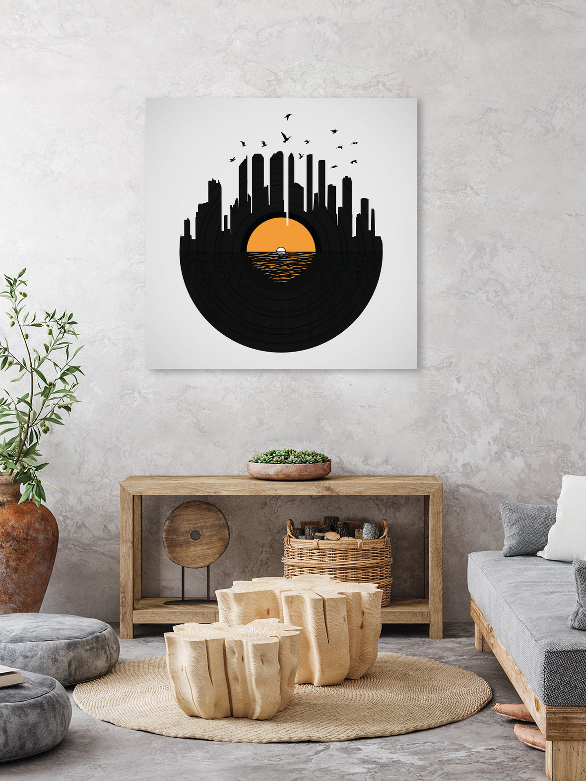 Vinyl City by Yuri Chagas Lobo on GIANT ART - black vector illustration