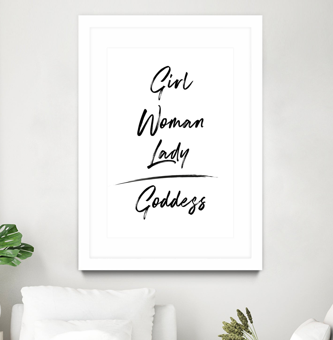 Girl Woman Lady = Goddess | Black and White Edition by Anastasia Sawall on GIANT ART - black typography