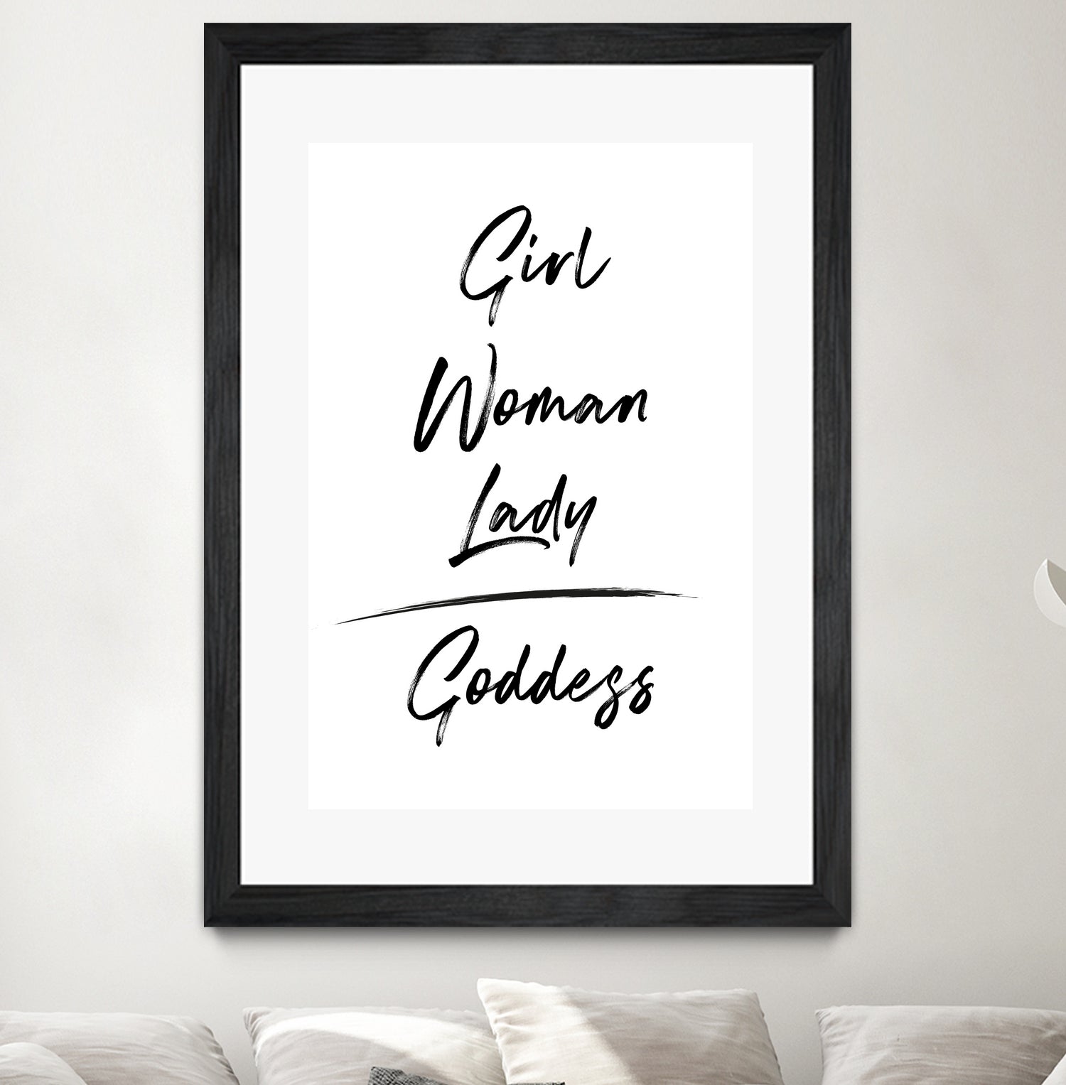 Girl Woman Lady = Goddess | Black and White Edition by Anastasia Sawall on GIANT ART - black typography