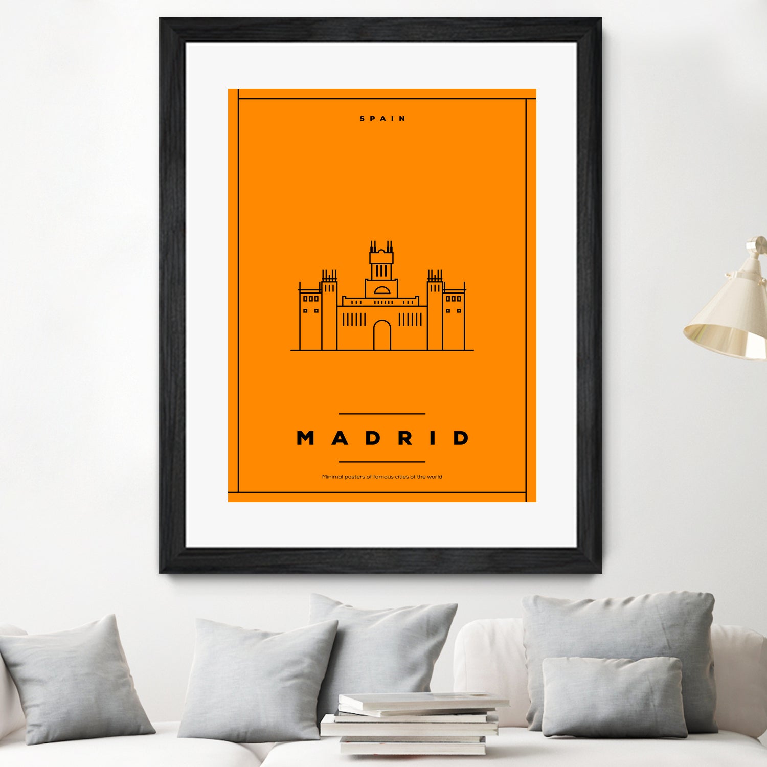 Minimal Madrid City Poster by Kursat Unsal on GIANT ART - red vector illustration