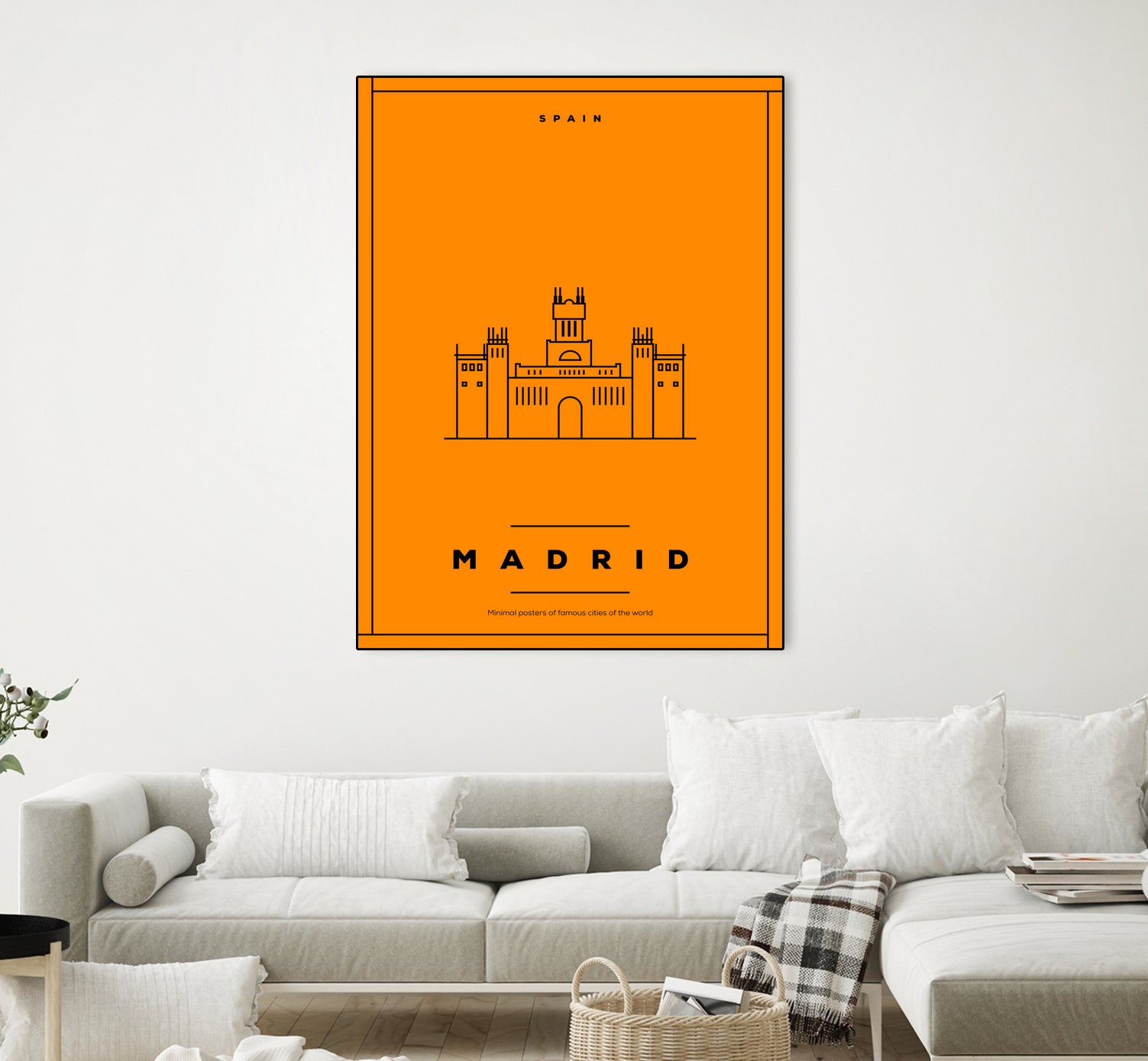 Minimal Madrid City Poster by Kursat Unsal on GIANT ART - red vector illustration