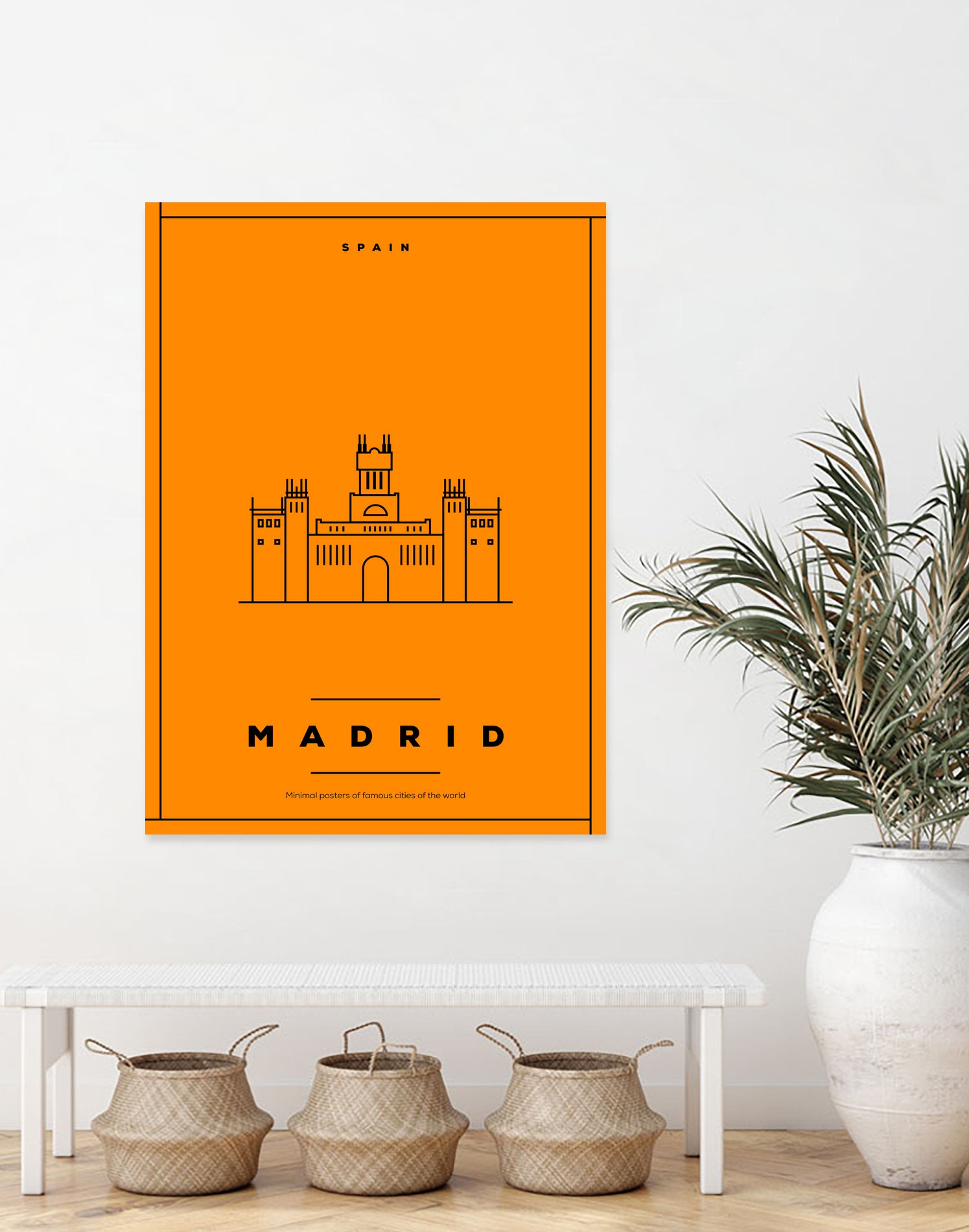 Minimal Madrid City Poster by Kursat Unsal on GIANT ART - red vector illustration