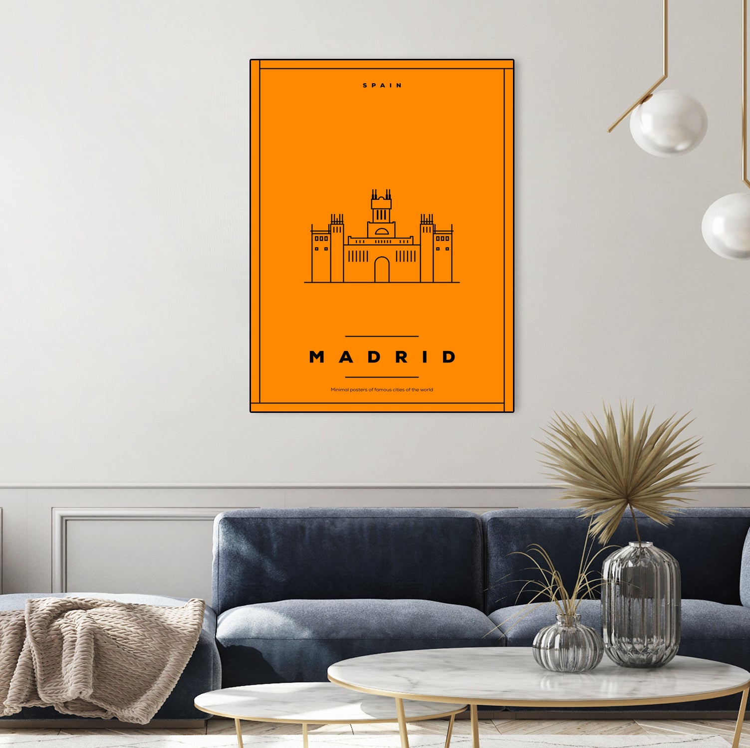 Minimal Madrid City Poster by Kursat Unsal on GIANT ART - red vector illustration