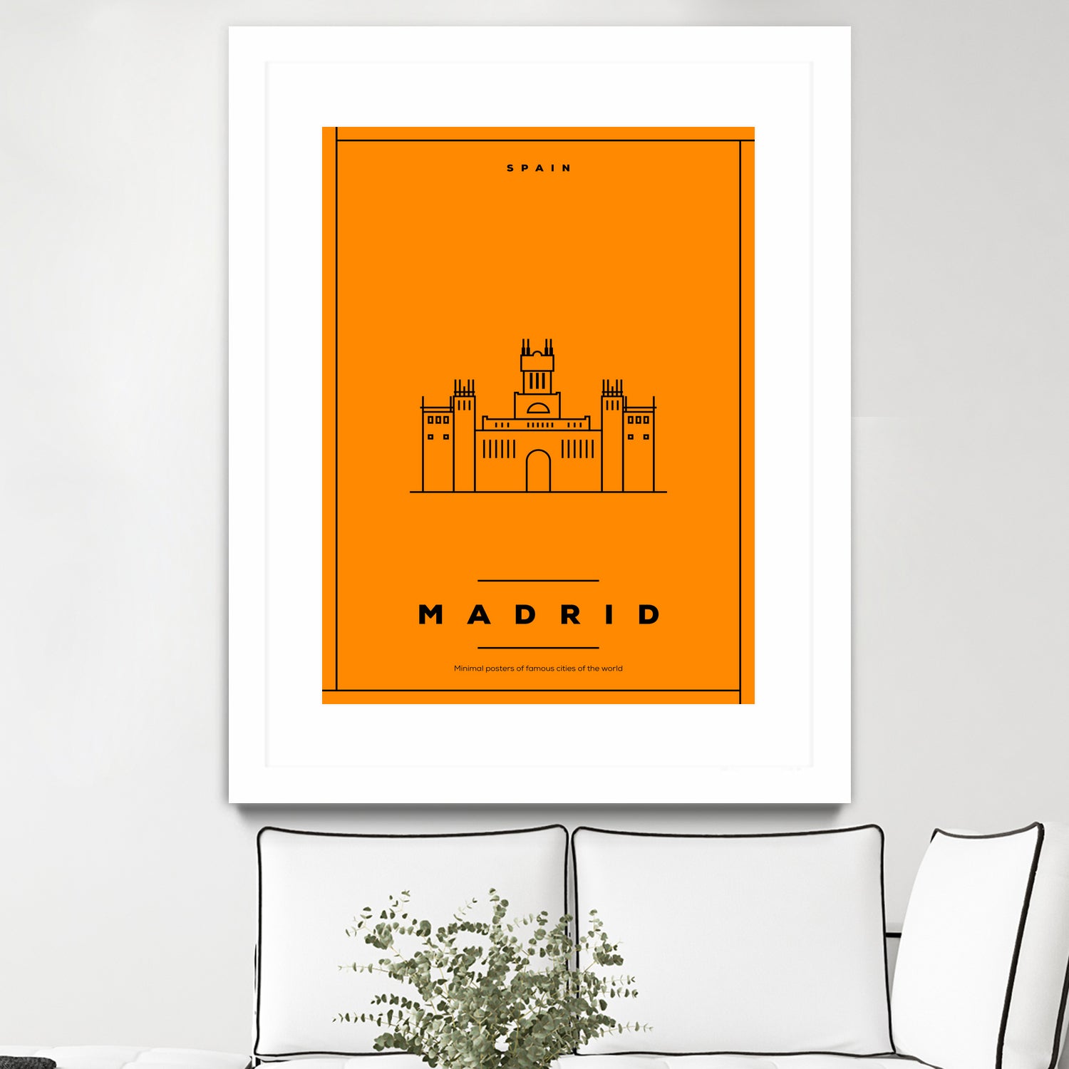 Minimal Madrid City Poster by Kursat Unsal on GIANT ART - red vector illustration