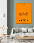 Minimal Madrid City Poster by Kursat Unsal on GIANT ART - red vector illustration