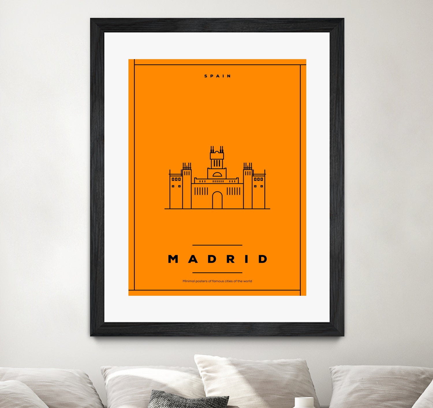 Minimal Madrid City Poster by Kursat Unsal on GIANT ART - red vector illustration