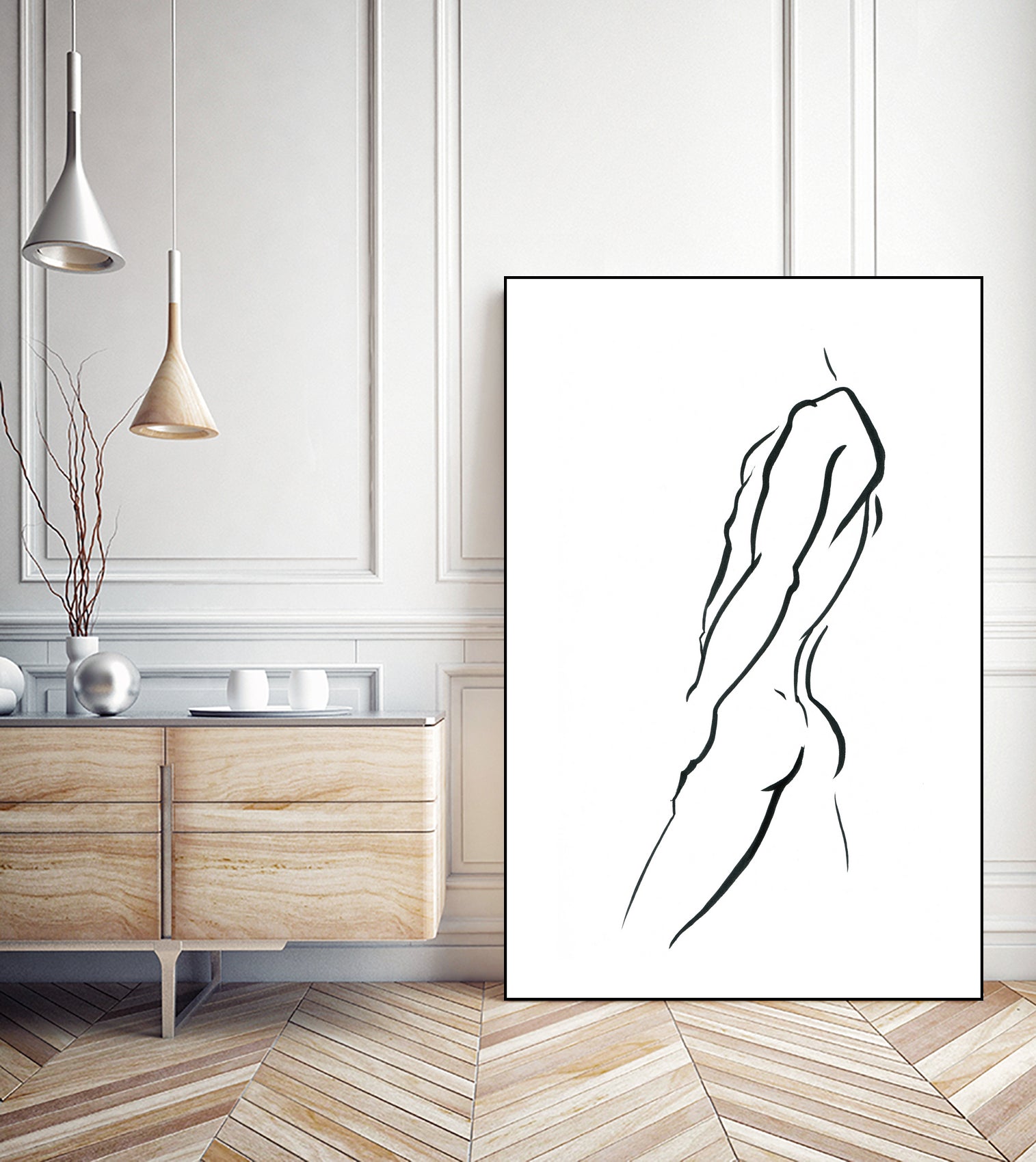 Torso. Silhouette of Man by Katya Ulitina on GIANT ART - white character design