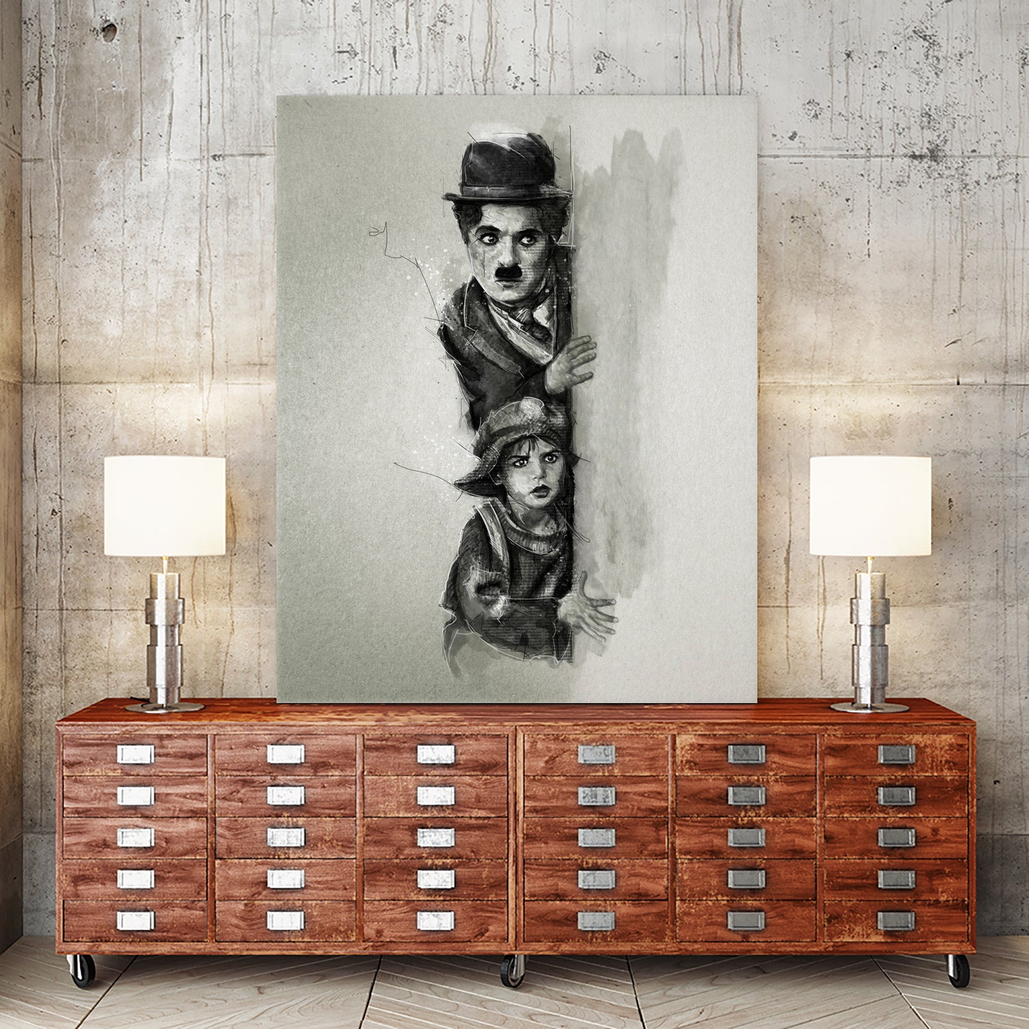 Charlie Chaplin - The Kid by Claudio Tosi on GIANT ART - black digital painting