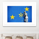 Banksy, Euro stars, edited, cut verion, Banksy poster by ALMA Studio on GIANT ART - blue mixed media