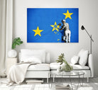 Banksy, Euro stars, edited, cut verion, Banksy poster by ALMA Studio on GIANT ART - blue mixed media