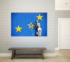 Banksy, Euro stars, edited, cut verion, Banksy poster by ALMA Studio on GIANT ART - blue mixed media