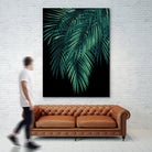 Palm Leaves Green Night Vibes #1 #tropical #decor #art by Anita & Bella Jantz on GIANT ART - green photo illustration