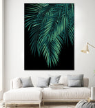 Palm Leaves Green Night Vibes #1 #tropical #decor #art by Anita & Bella Jantz on GIANT ART - green photo illustration