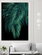 Palm Leaves Green Night Vibes #1 #tropical #decor #art by Anita & Bella Jantz on GIANT ART - green photo illustration