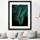 Palm Leaves Green Night Vibes #1 #tropical #decor #art by Anita & Bella Jantz on GIANT ART - green photo illustration