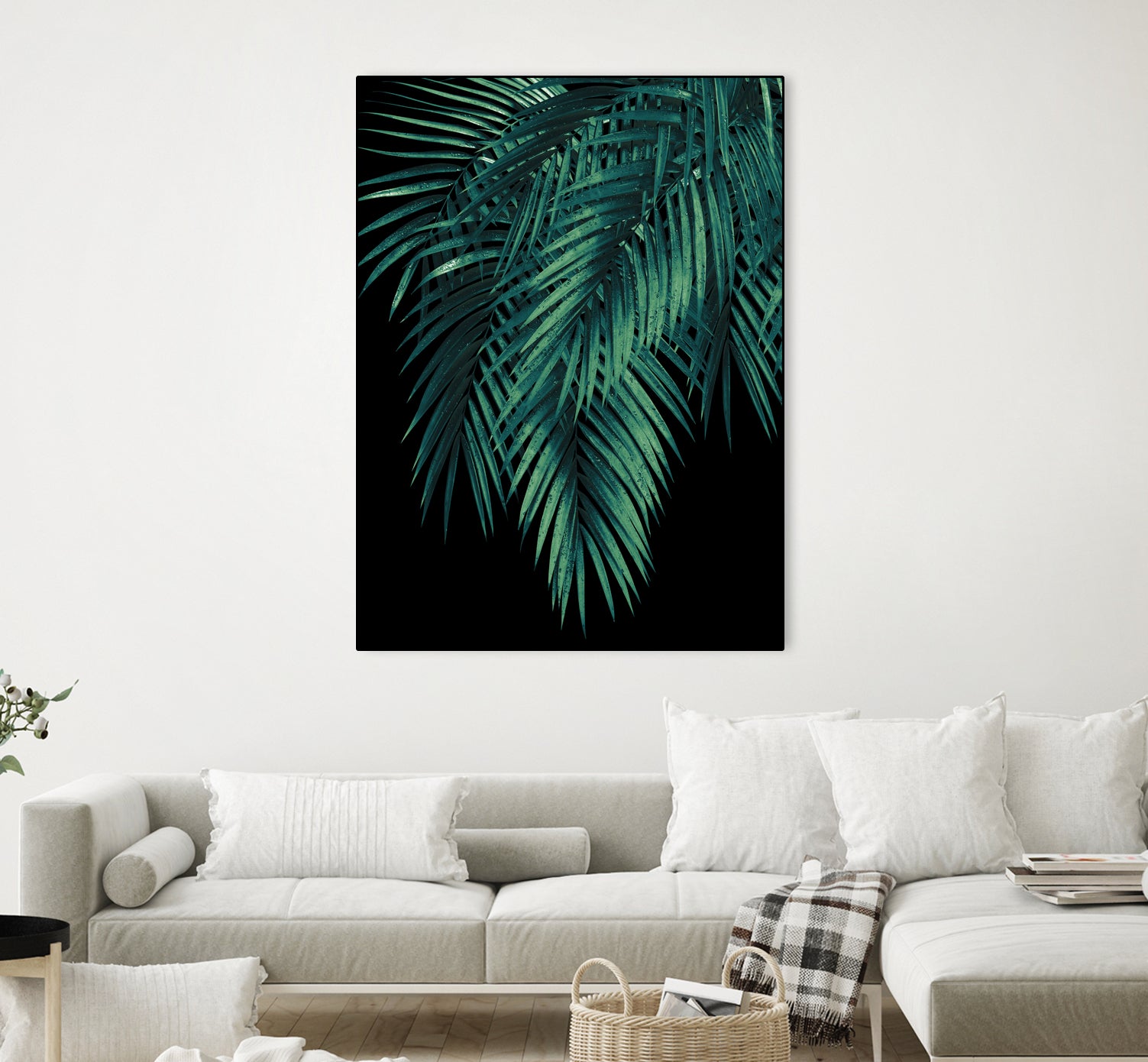 Palm Leaves Green Night Vibes #1 #tropical #decor #art by Anita & Bella Jantz on GIANT ART - green photo illustration