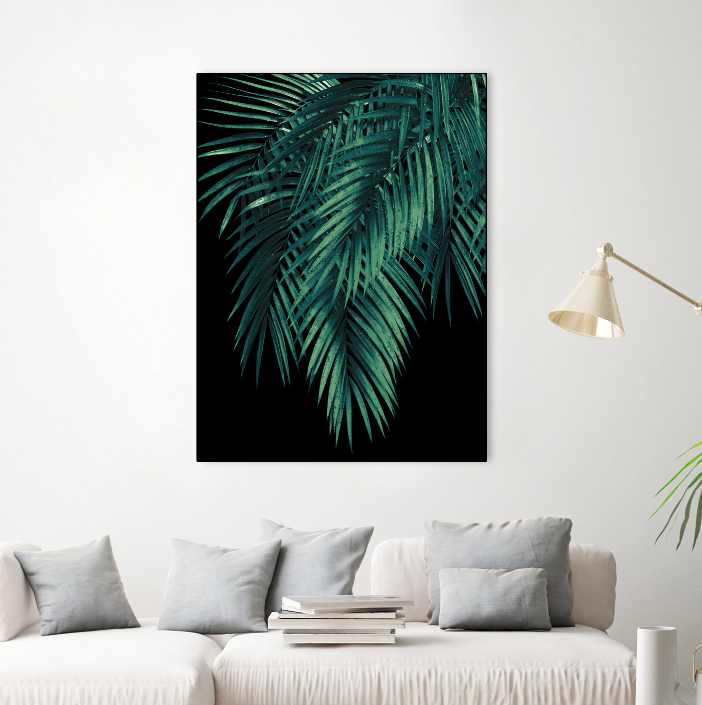 Palm Leaves Green Night Vibes #1 #tropical #decor #art by Anita & Bella Jantz on GIANT ART - green photo illustration