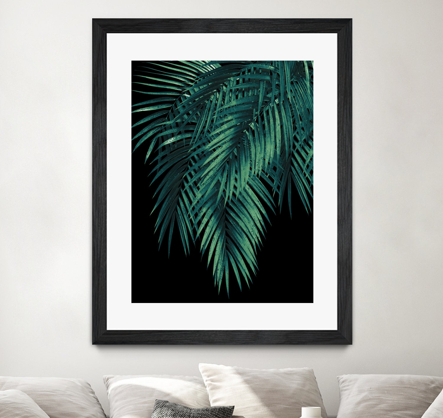 Palm Leaves Green Night Vibes #1 #tropical #decor #art by Anita & Bella Jantz on GIANT ART - green photo illustration