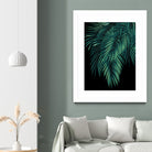 Palm Leaves Green Night Vibes #1 #tropical #decor #art by Anita & Bella Jantz on GIANT ART - green photo illustration