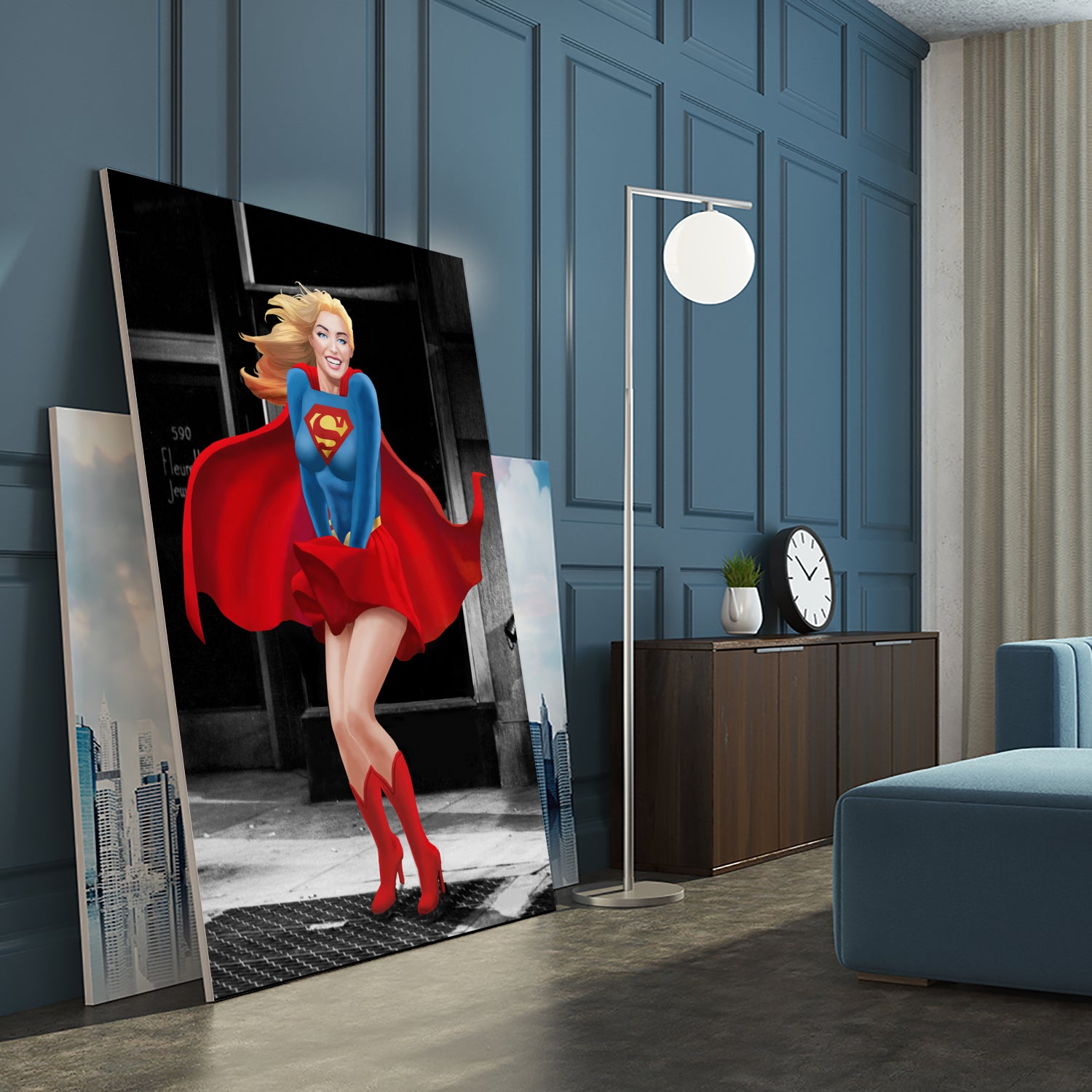 Supergirl a a Marilyn by Dan Avenell on GIANT ART - red digital painting