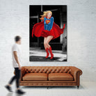 Supergirl a a Marilyn by Dan Avenell on GIANT ART - red digital painting