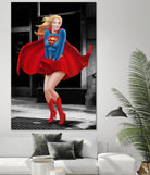 Supergirl a a Marilyn by Dan Avenell on GIANT ART - red digital painting