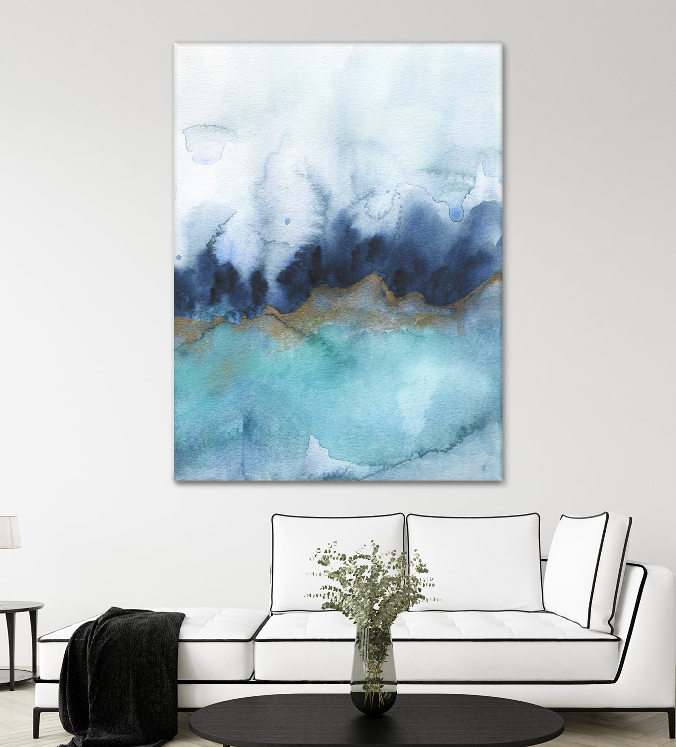 mystic abstract watercolor by Jen Merli on GIANT ART - blue mixed media