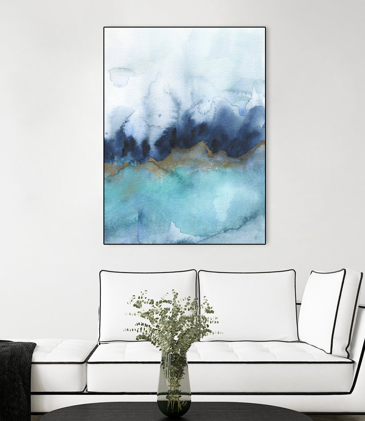 mystic abstract watercolor by Jen Merli on GIANT ART - blue mixed media