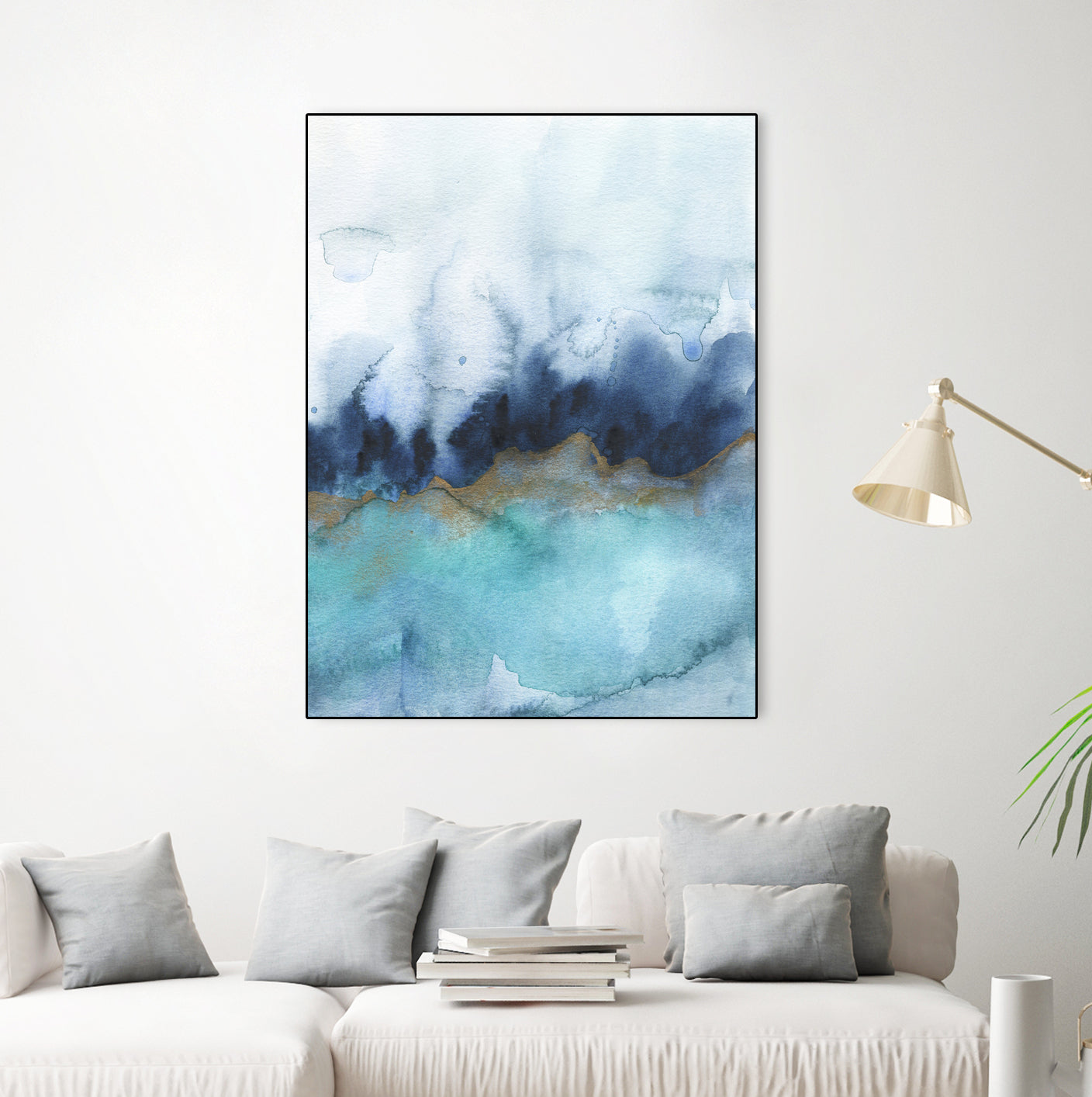 mystic abstract watercolor by Jen Merli on GIANT ART - blue mixed media