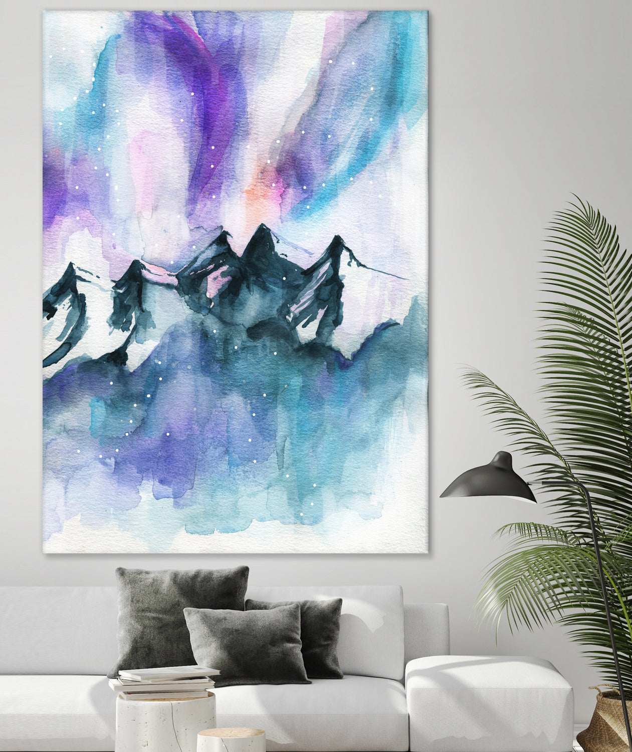 Mountain Magic  Watercolor by Jen Merli on GIANT ART - blue mixed media