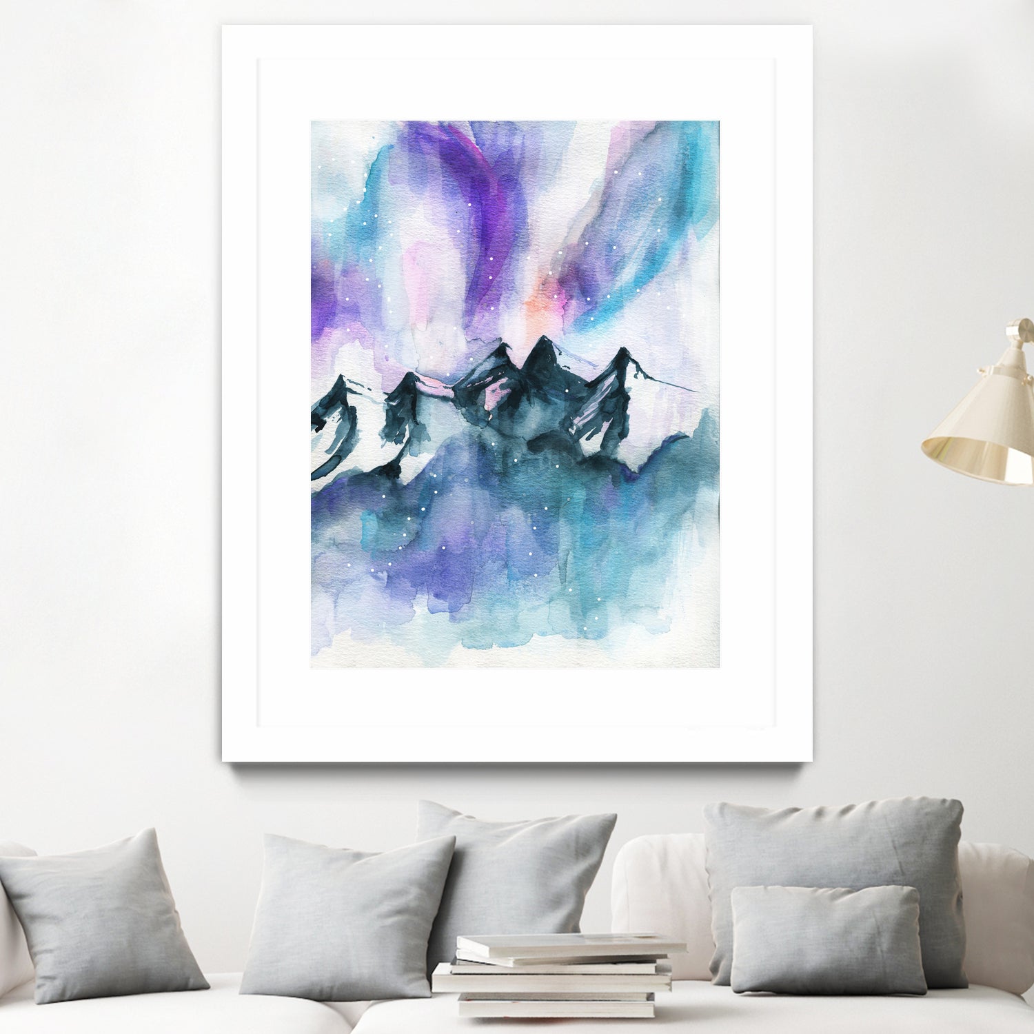 Mountain Magic  Watercolor by Jen Merli on GIANT ART - blue mixed media