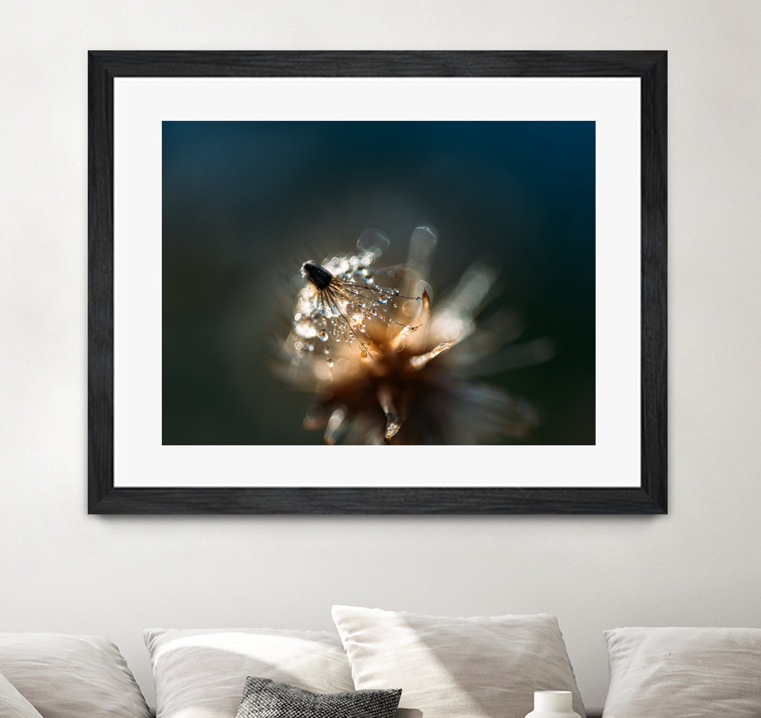 Dew drops on dandelion seed by Studio OMG on GIANT ART - brown photo illustration