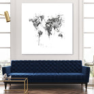 World Map by Monn Print on GIANT ART - white digital painting